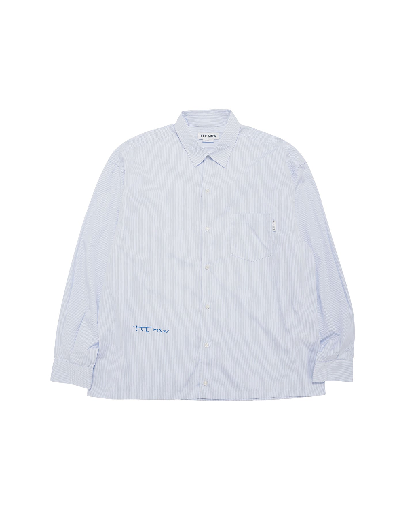 lost & found TTT MSW TTT MSW Regular Collar Shirt White Stripe
