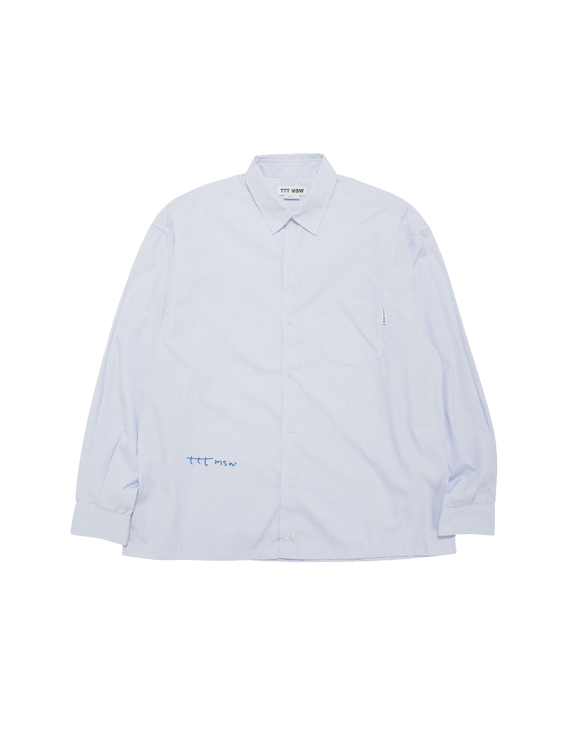 lost & found TTT MSW TTT MSW Regular Collar Shirt White Stripe