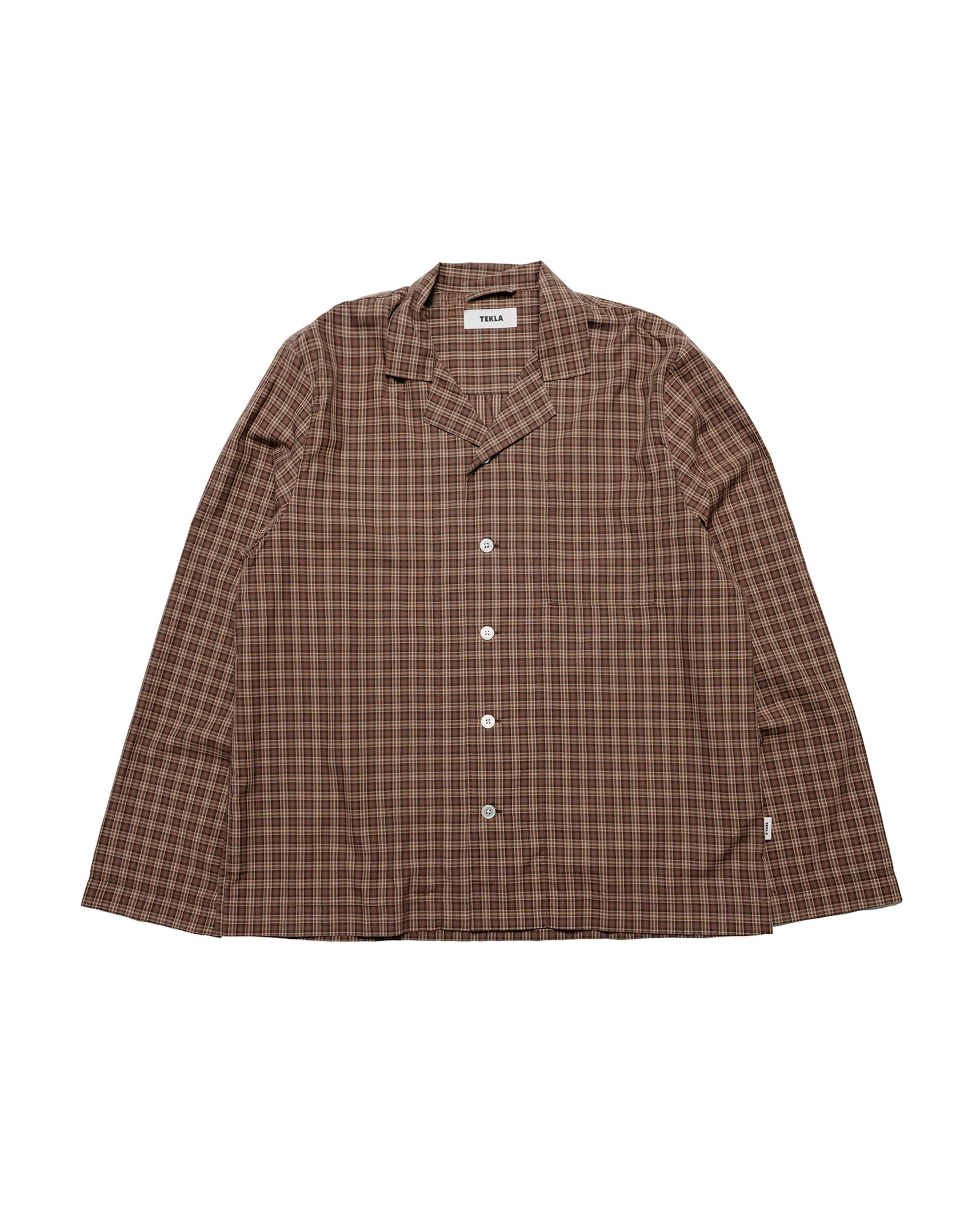 Tekla Fine Twill Pyjama Shirt Serra Checks