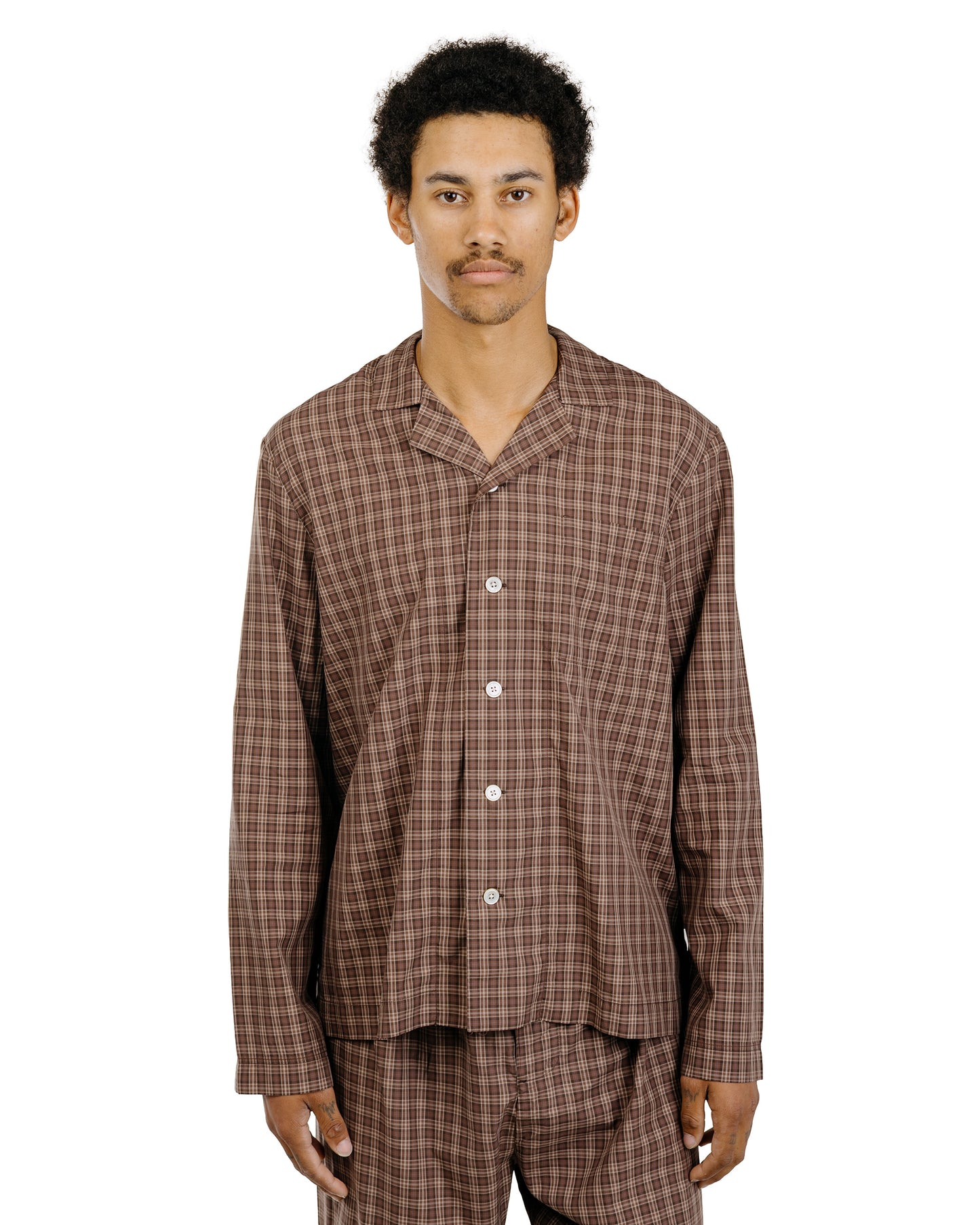 Tekla Fine Twill Pyjama Shirt Serra Checks