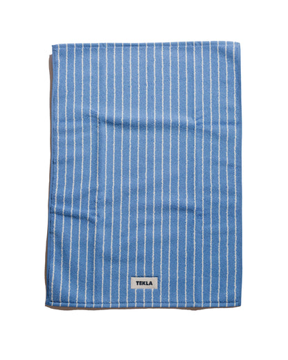Tekla Terry Bath Mat Clear Blue Stripes