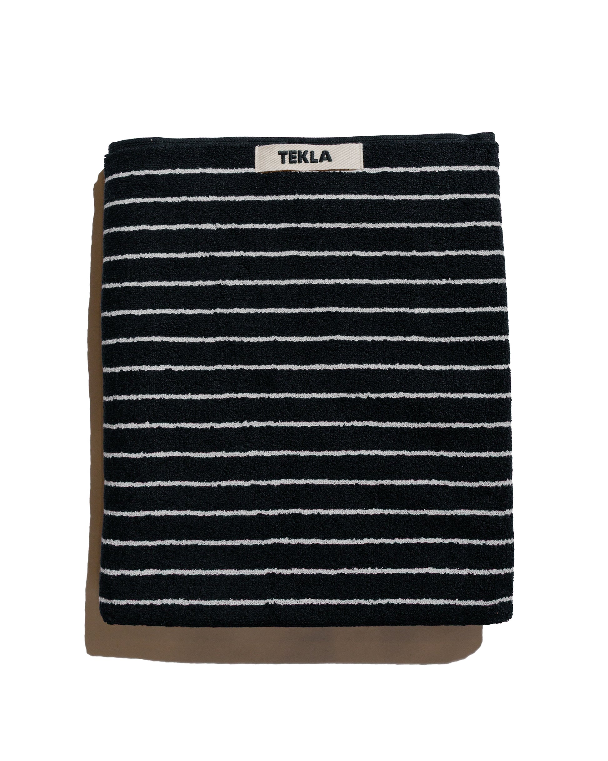 Tekla Terry Bath Towel Black Stripes
