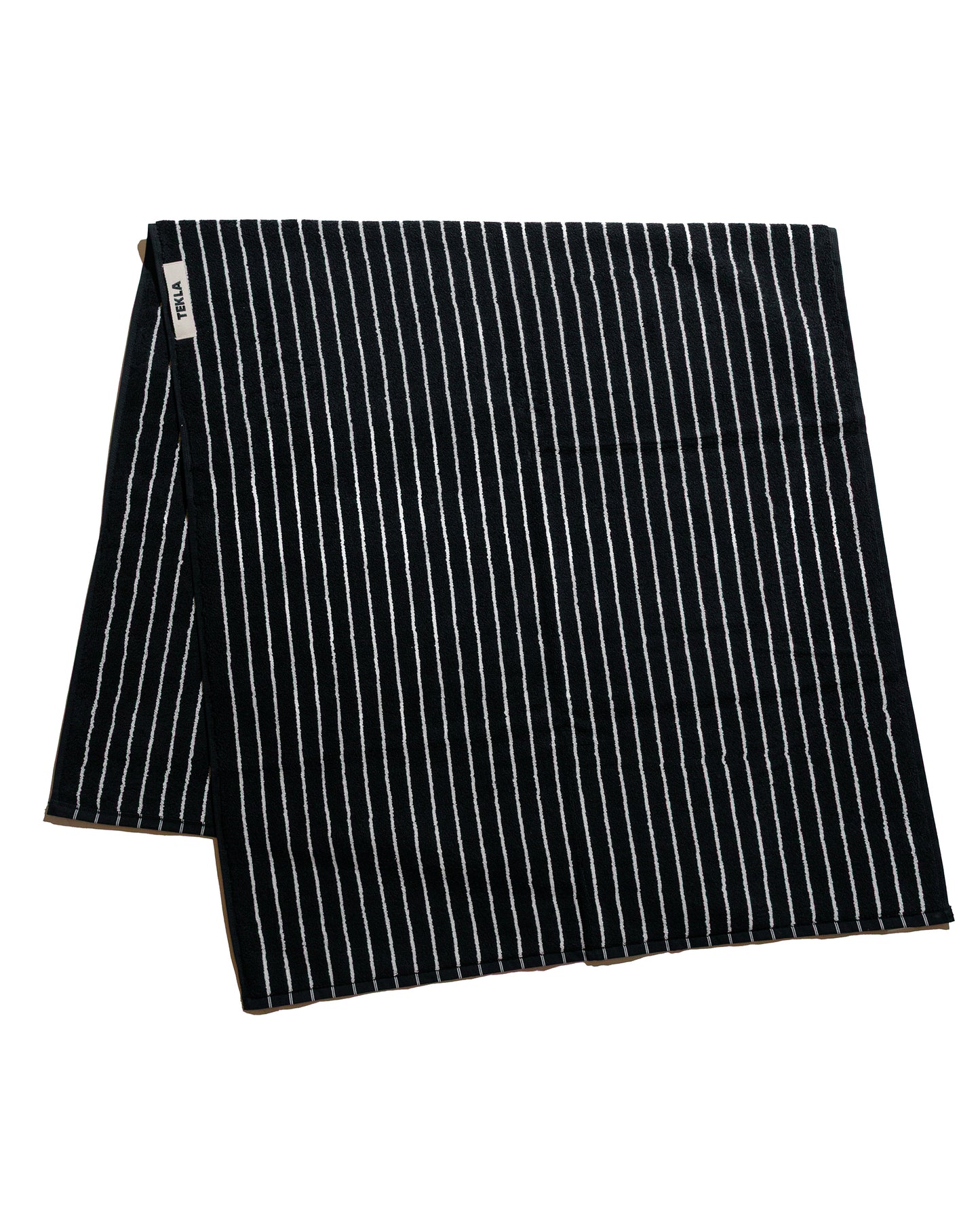 Tekla Terry Bath Towel Black Stripes