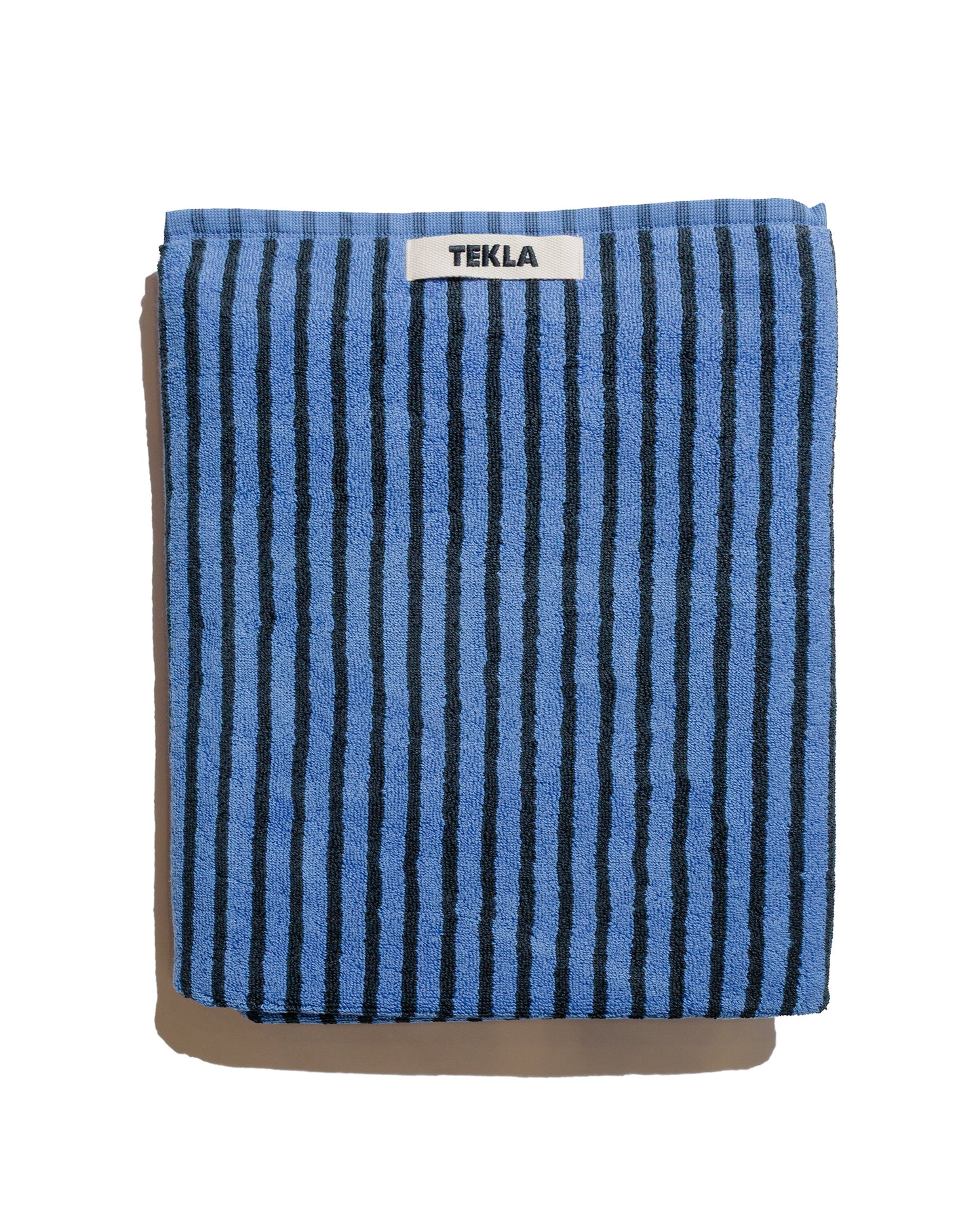 Tekla Terry Bath Towel Blue & Black