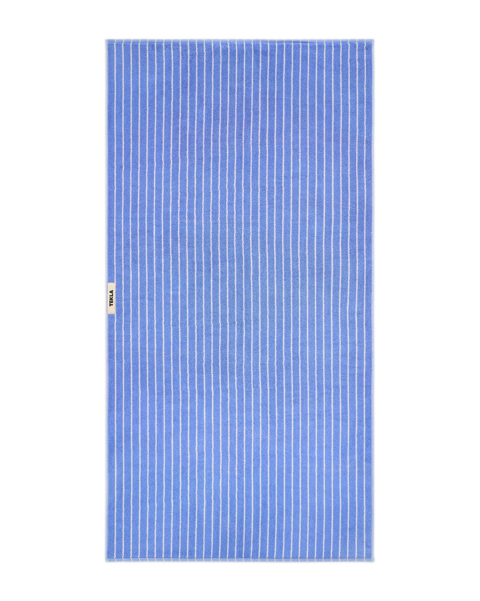 lost & found TEKLA Tekla Terry Bath Towel Clear Blue Stripes