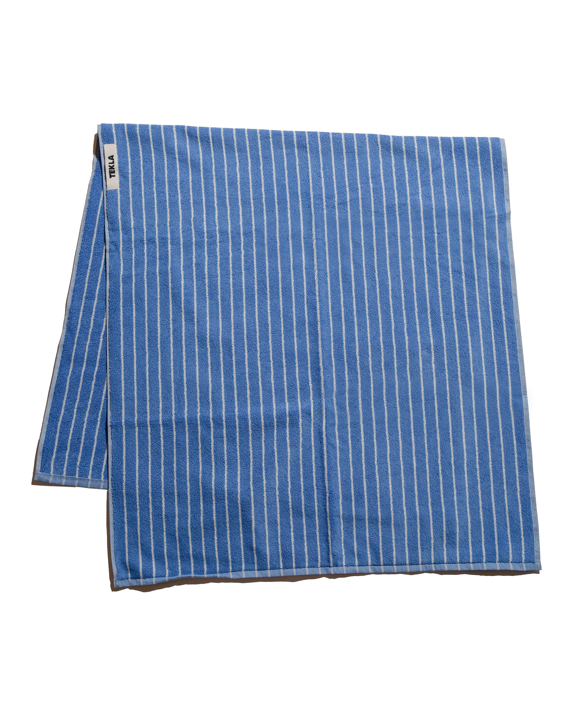 Tekla Terry Bath Towel Clear Blue Stripes