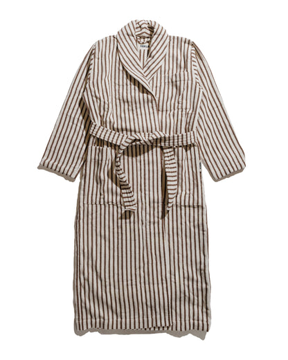 Tekla Terry Classic Bathrobe Kodiak Stripes