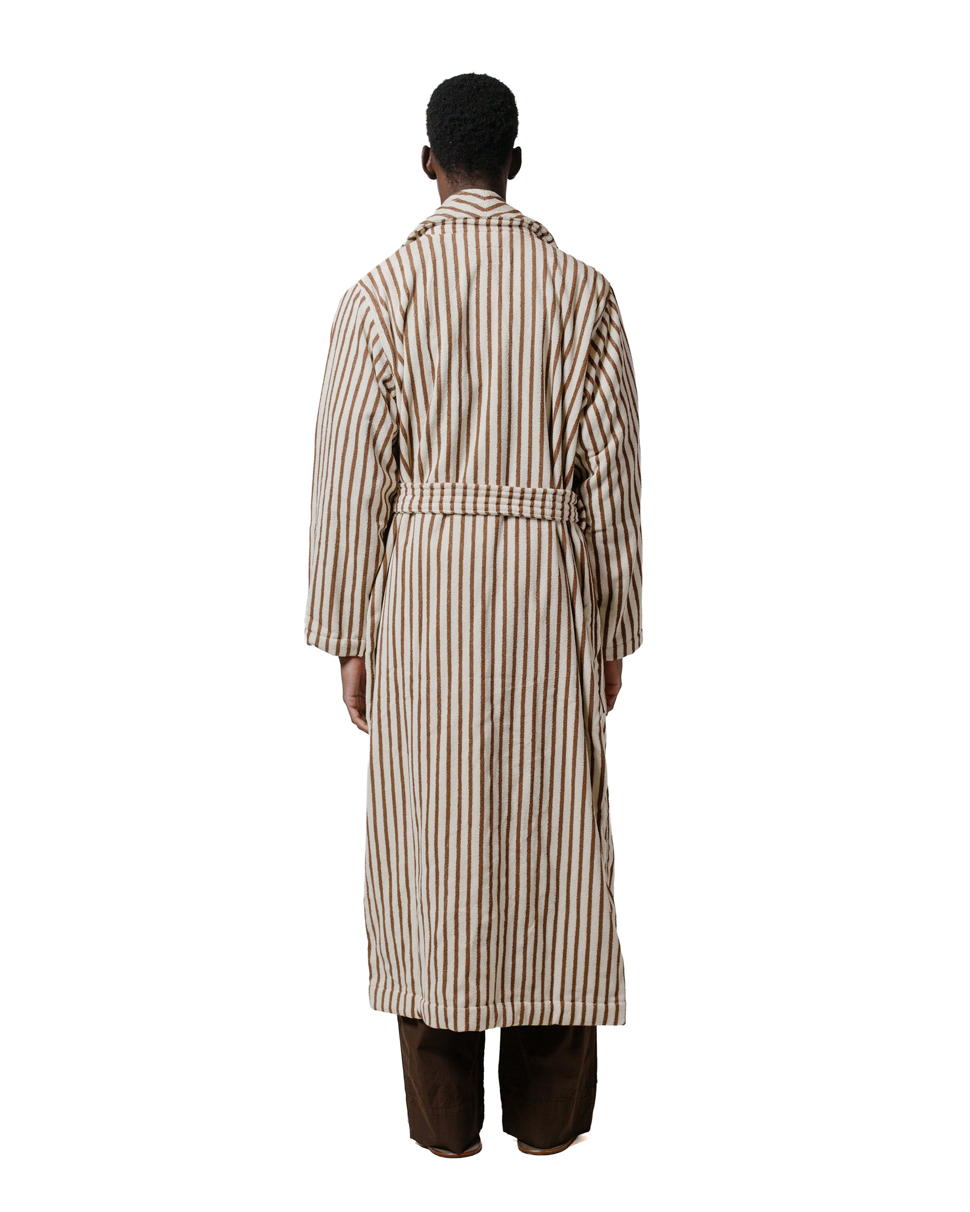 Tekla Terry Classic Bathrobe Kodiak Stripes