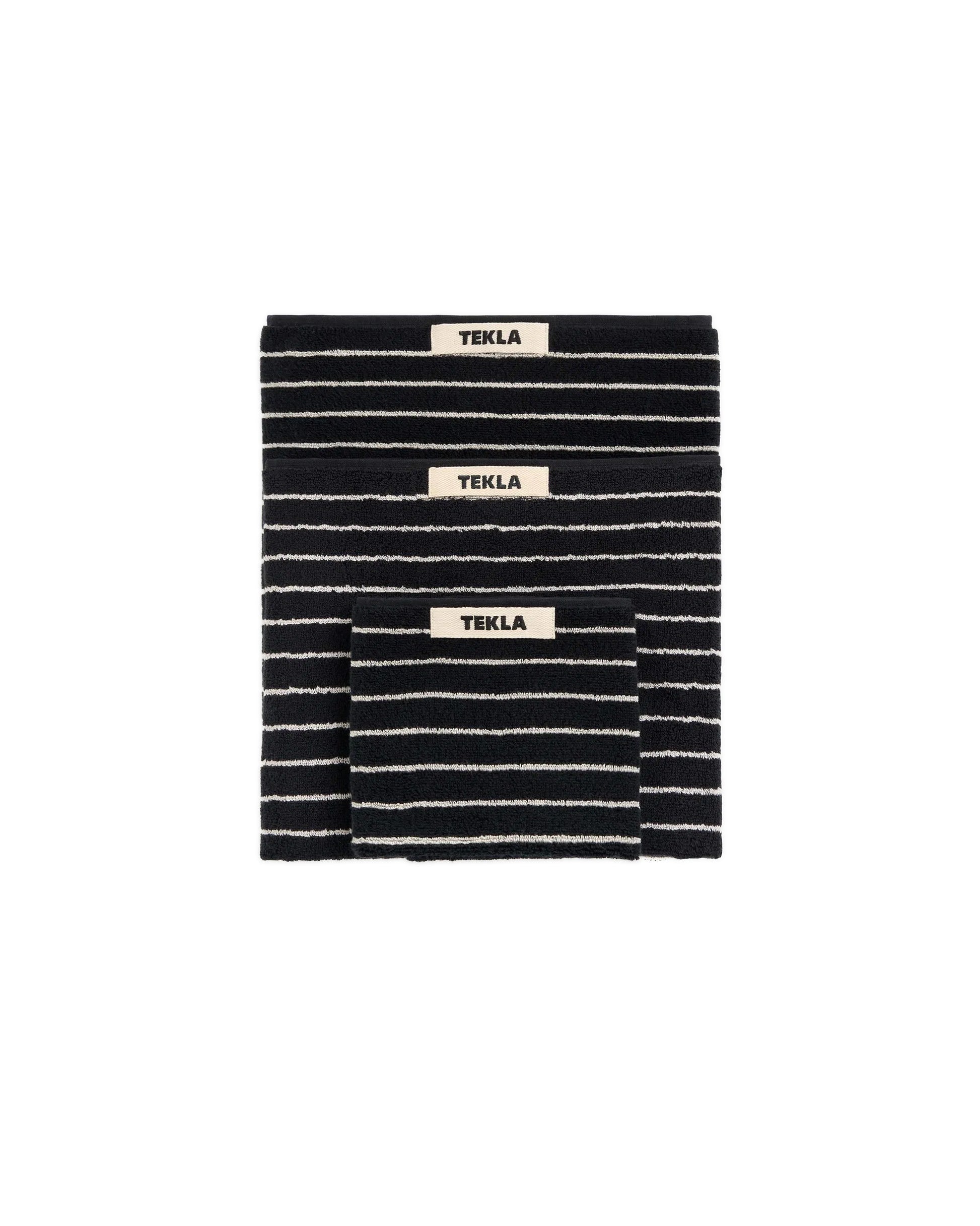 lost & found TEKLA Tekla Terry Hand Towel Black Stripes
