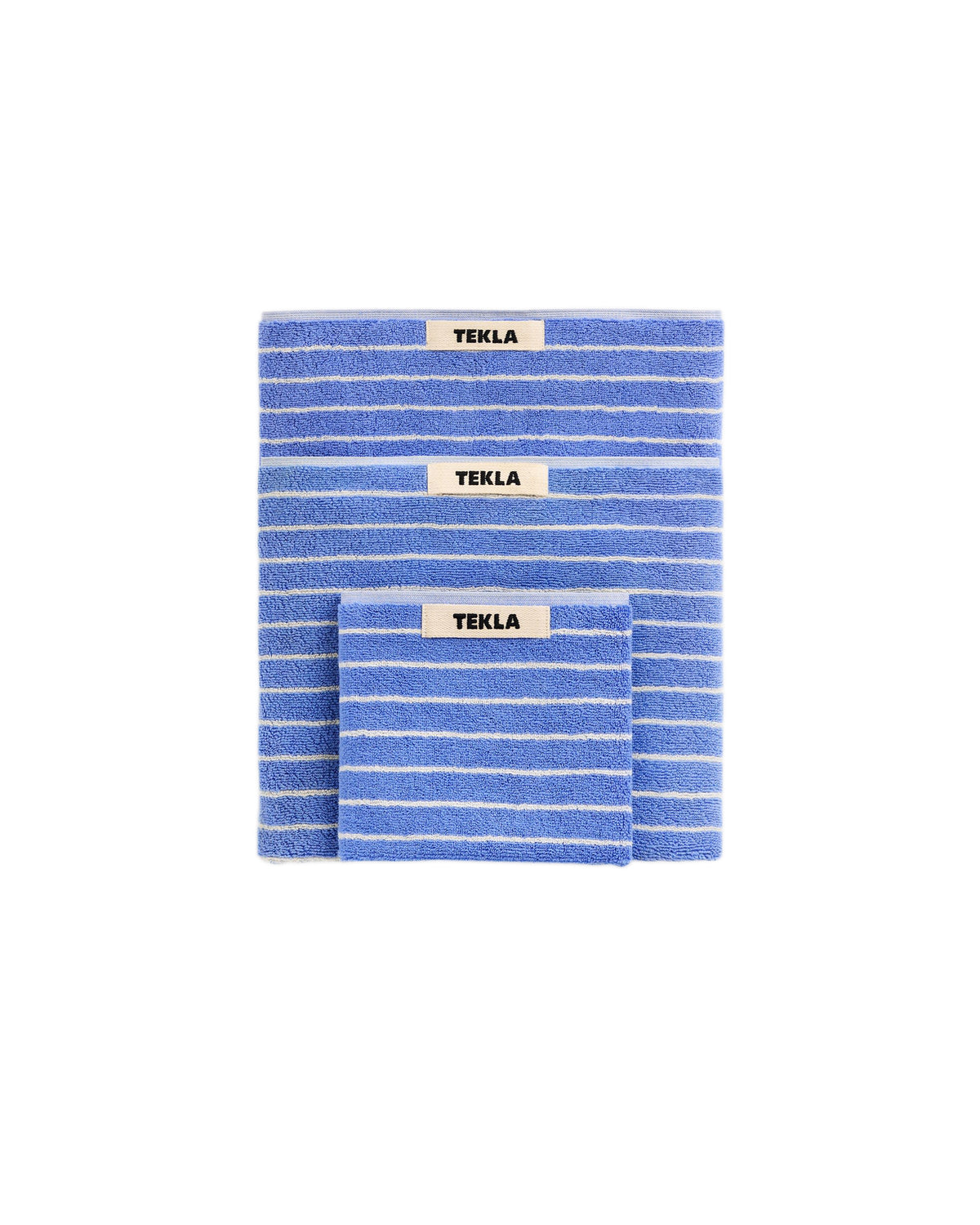 lost & found TEKLA Tekla Terry Hand Towel Clear Blue Stripes