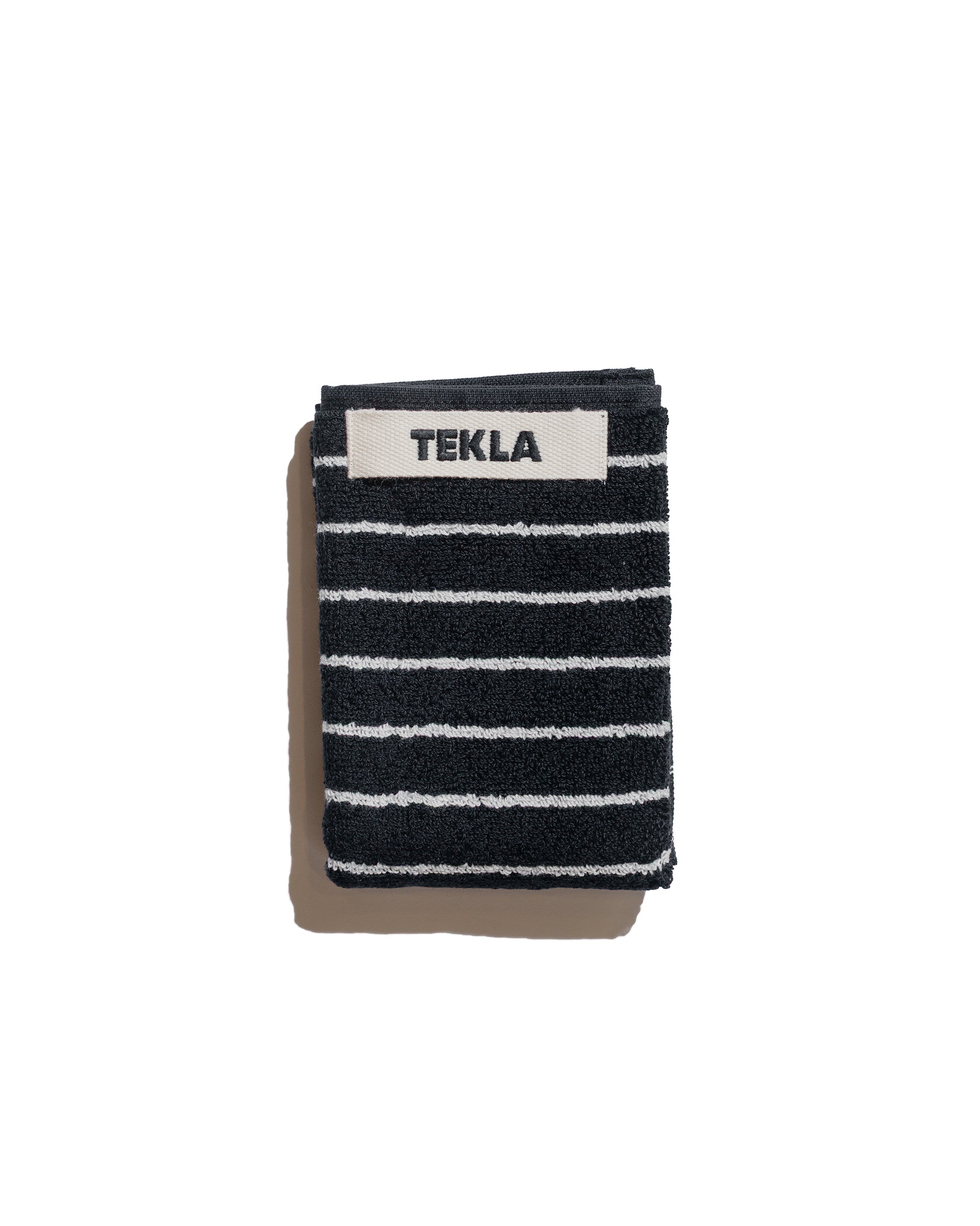 Tekla Terry Washcloth Black Stripes