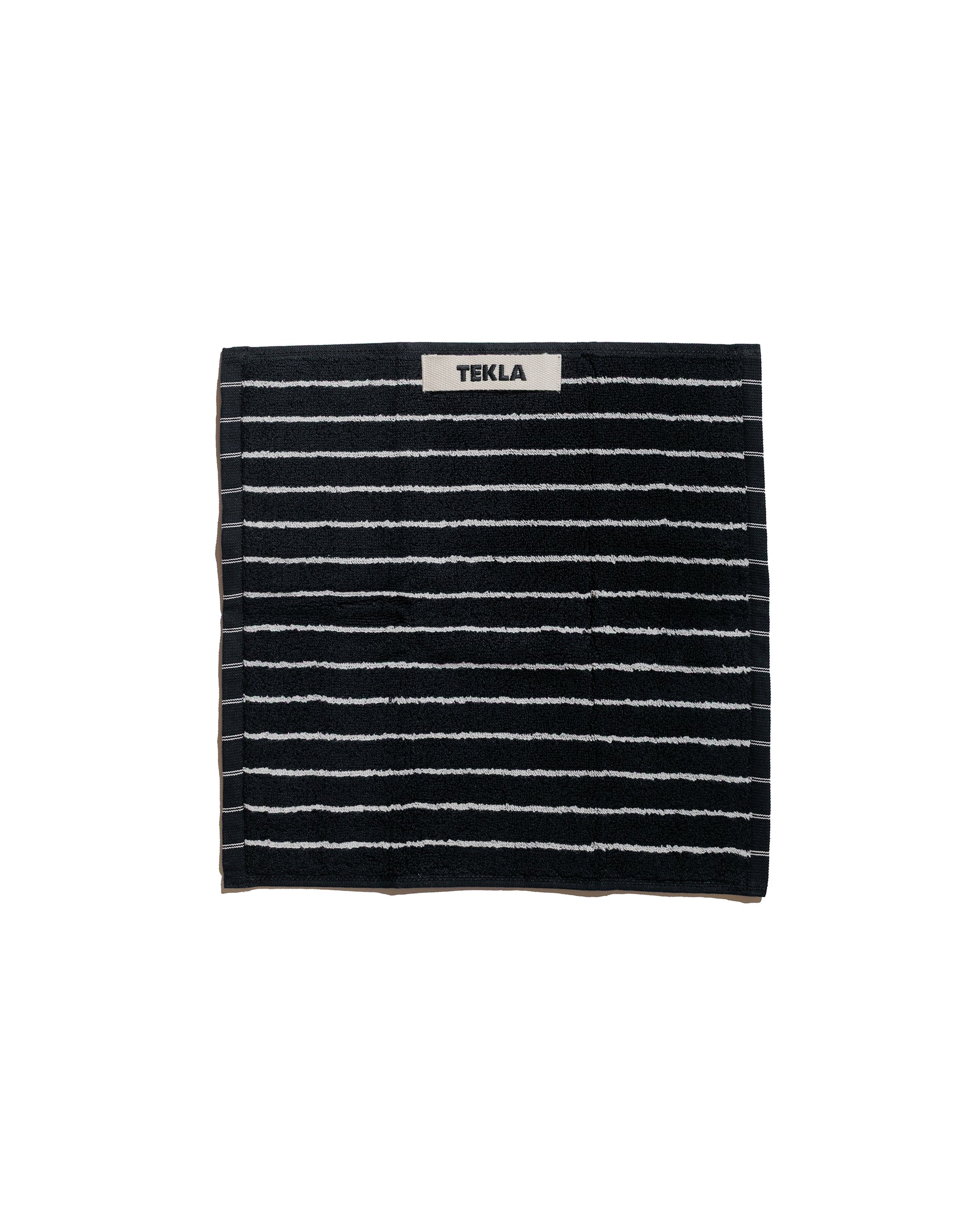 Tekla Terry Washcloth Black Stripes
