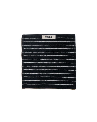 Tekla Terry Washcloth Black Stripes