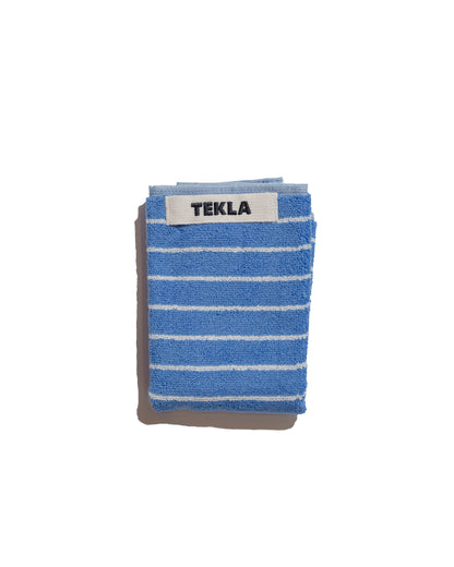 Tekla Terry Washcloth Clear Blue Stripes