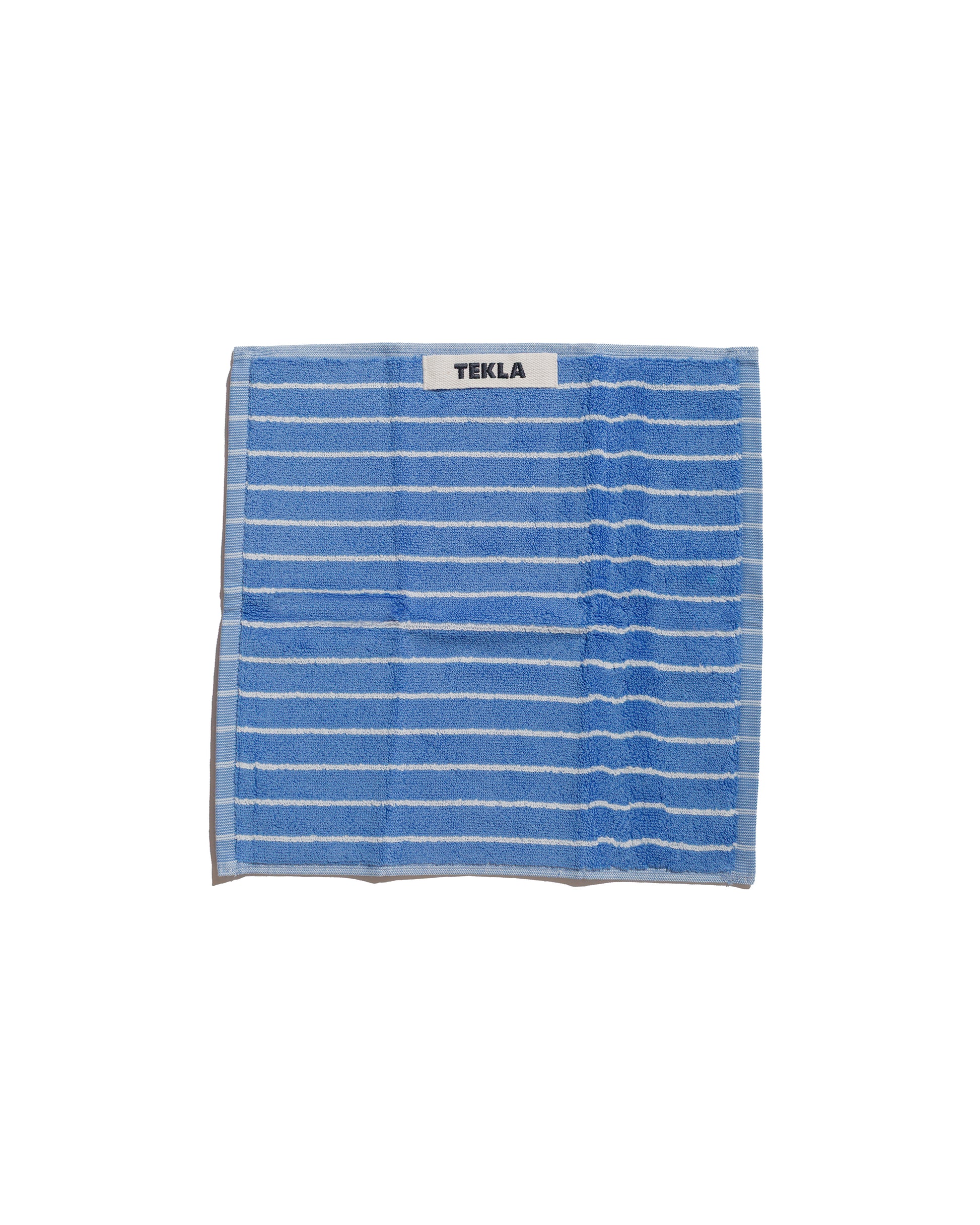 Tekla Terry Washcloth Clear Blue Stripes