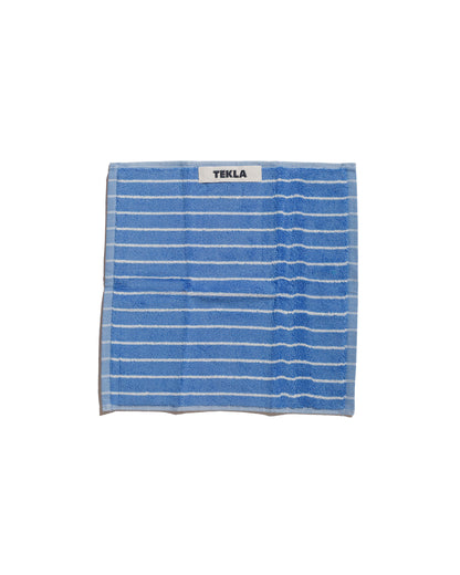 Tekla Terry Washcloth Clear Blue Stripes