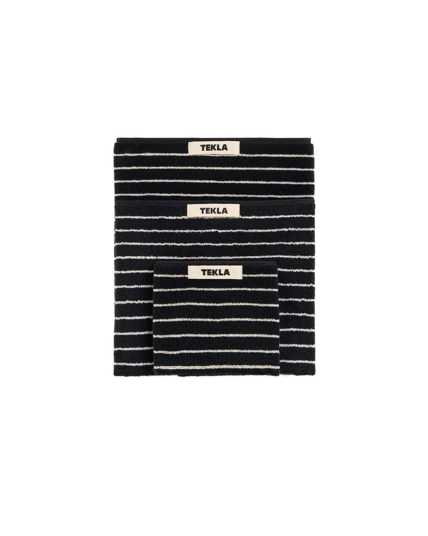 lost & found TEKLA Tekla Terry Bath Towel Black Stripes