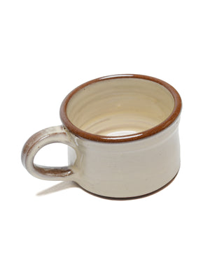 Tender Half Height Coffee Mug Red Clay White Glaze detail