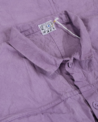 lost & found Tender Tender Type 401 Pleat Pocket Shirt Cotton Drop Cloth Purple Logwood