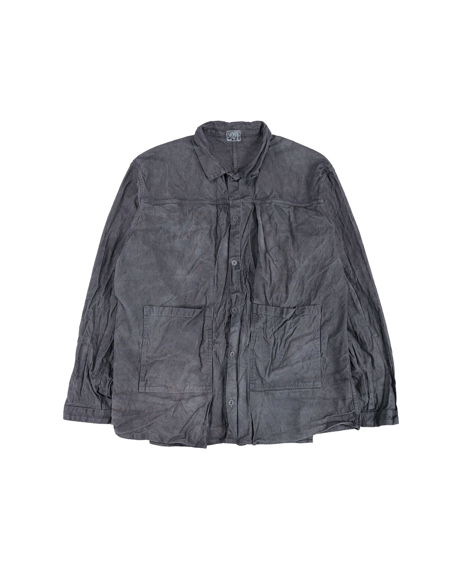 lost & found Tender Tender Type 402 Two Birds Shirt Cotton Drop Cloth Grey Logwood