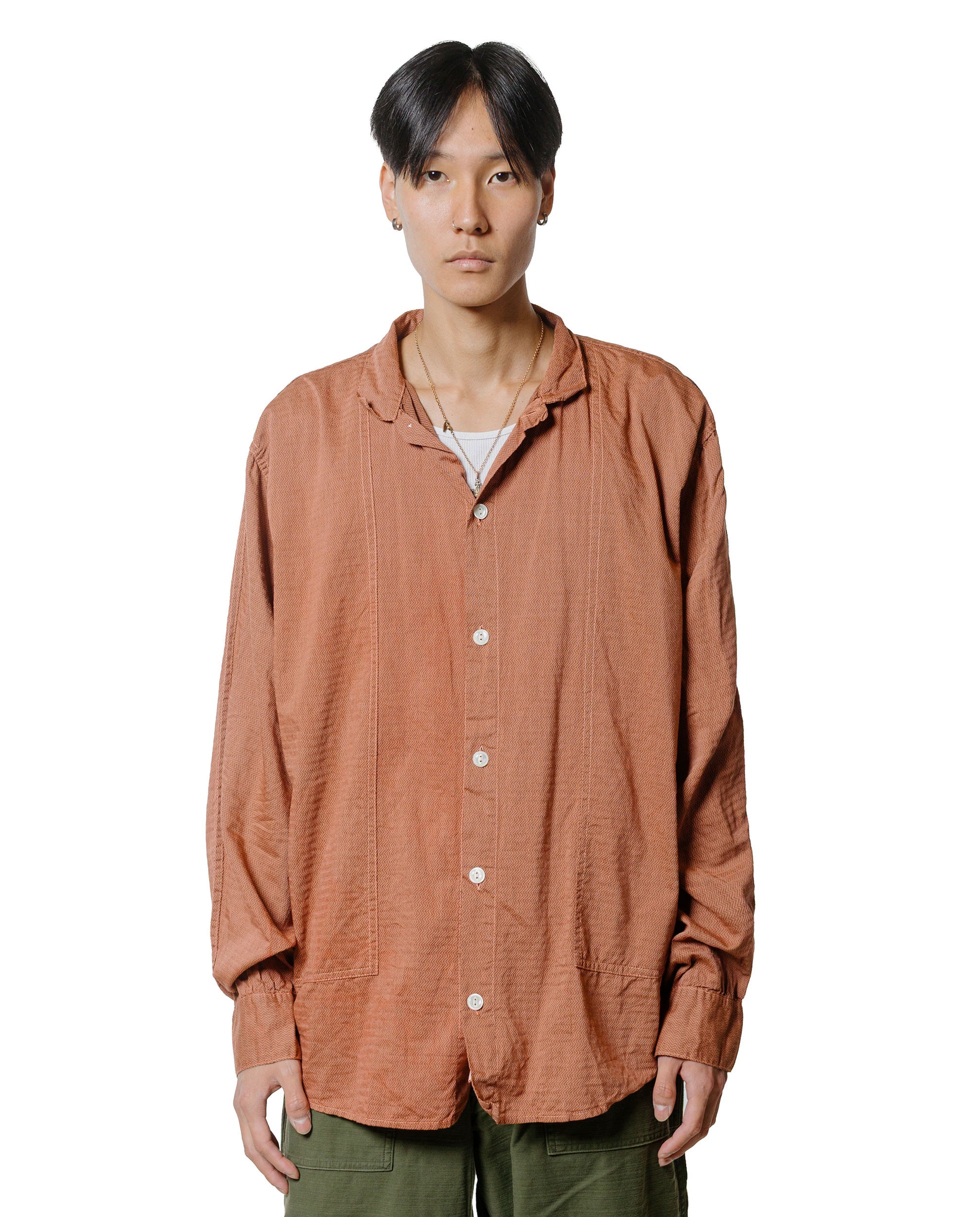 lost & found Tender Tender Type 439 Stole Pocket Butterfly Shirt Thunderbolt Cotton Cambric Turkey Red Dyed