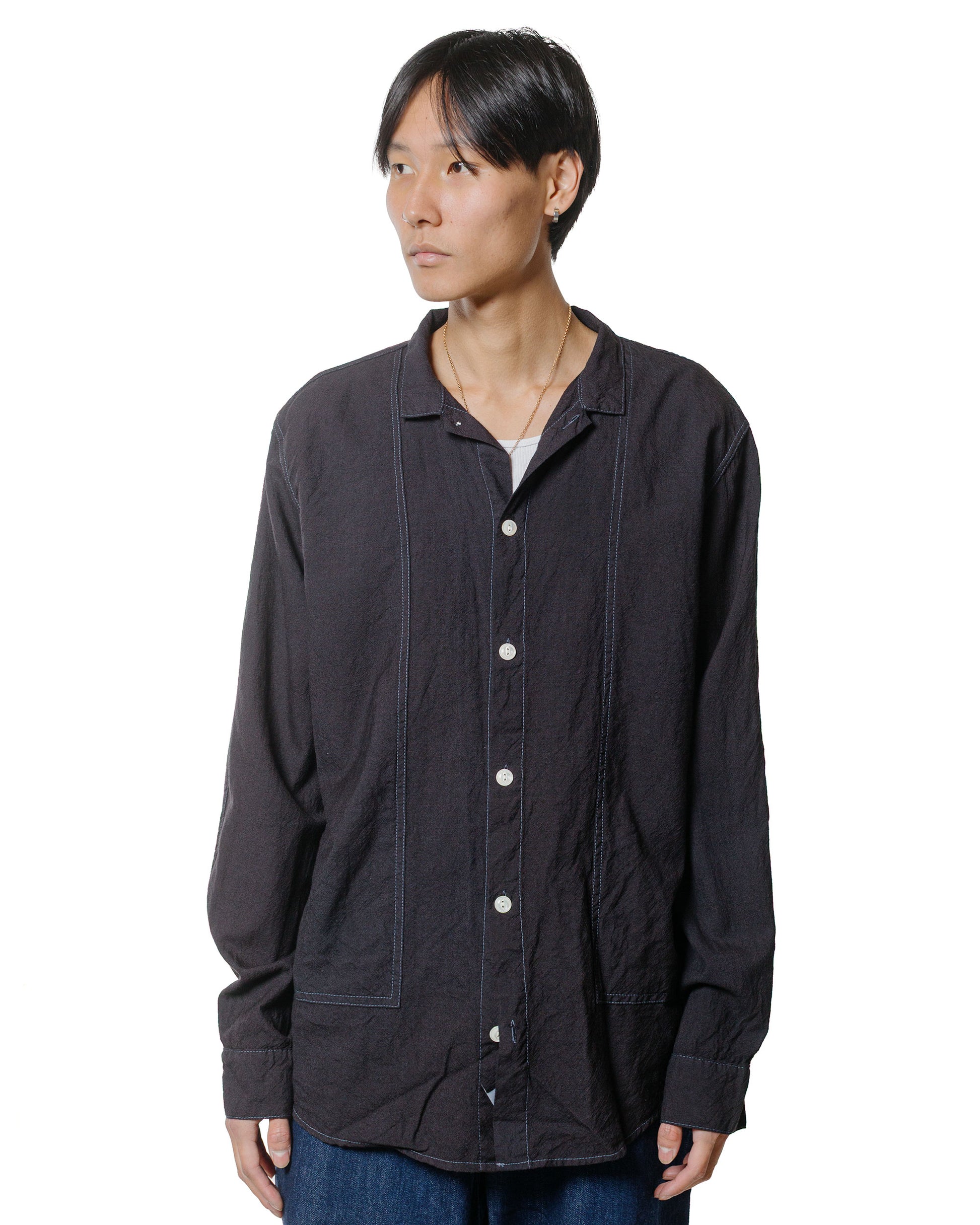 lost & found Tender Tender Type 439 Stole Pocket Butterfly Shirt Wool Calico Black Hole