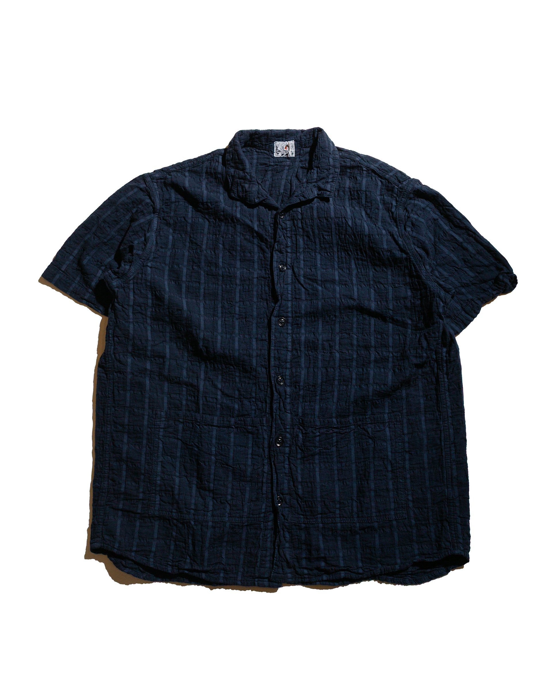 lost & found Tender Tender Type 469 Short Sleeve Flipped Collar Shirt Airbag Cambric Hadal Blue
