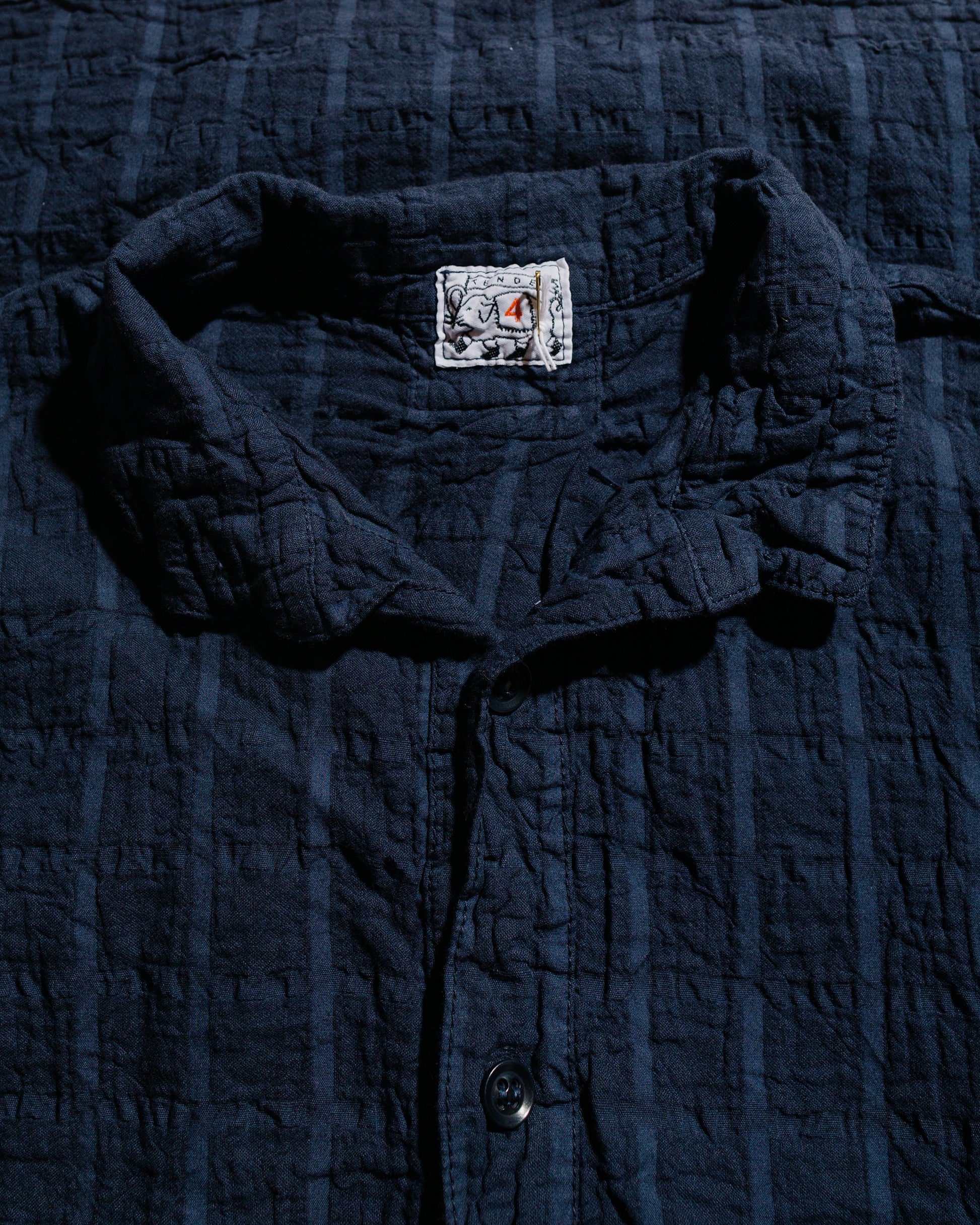 lost & found Tender Tender Type 469 Short Sleeve Flipped Collar Shirt Airbag Cambric Hadal Blue