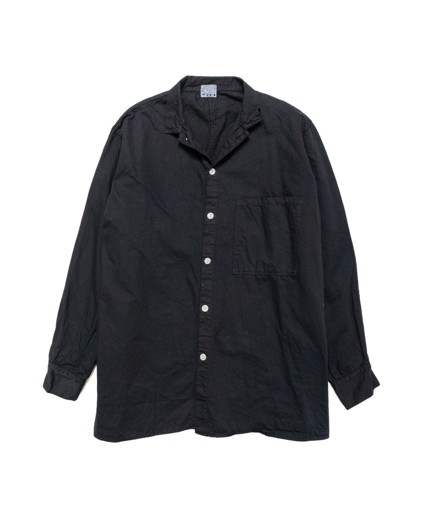 lost & found Tender Tender Type 471 Plastron Shirt Clean Cotton Drill Black Hole