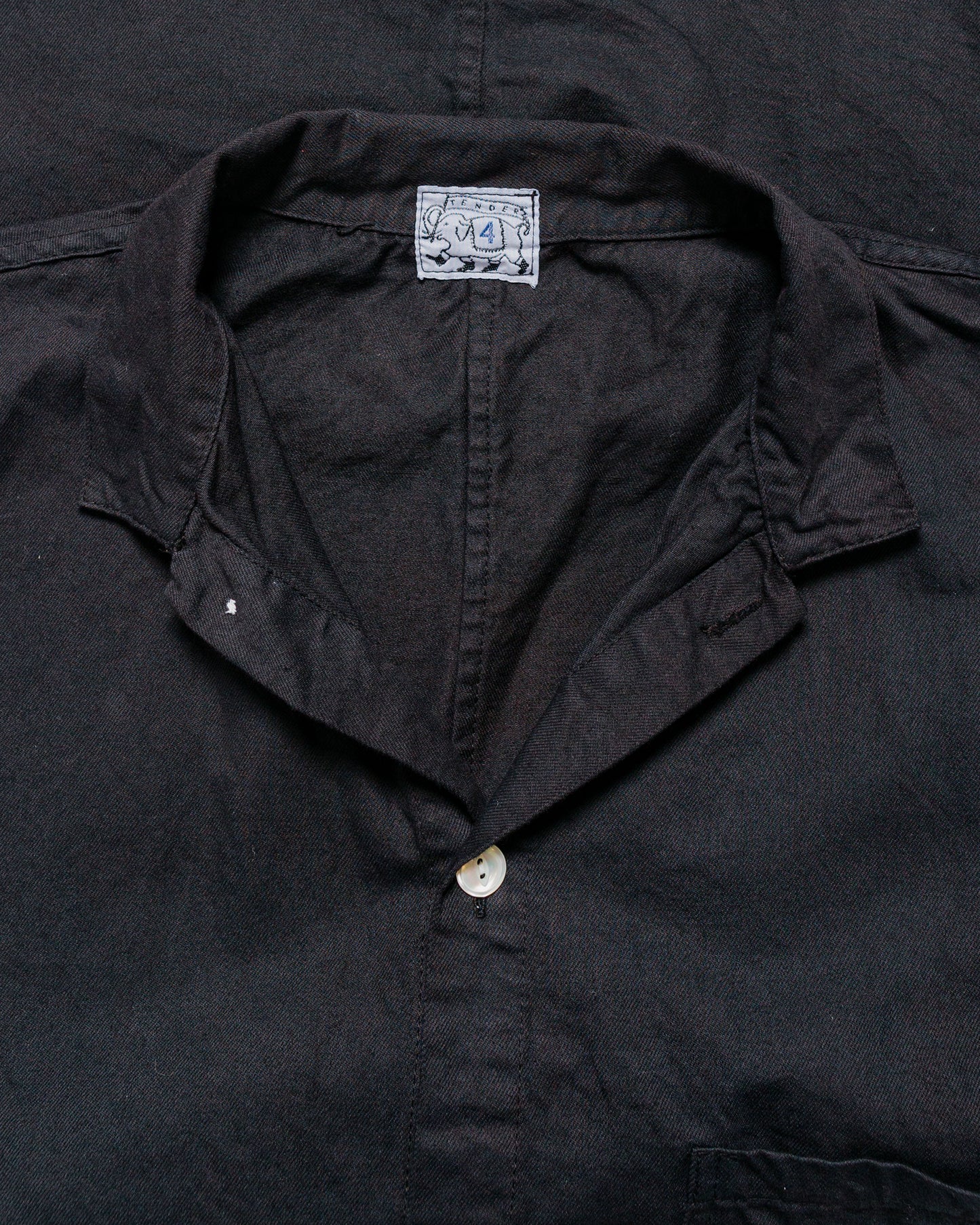 lost & found Tender Tender Type 471 Plastron Shirt Clean Cotton Drill Black Hole