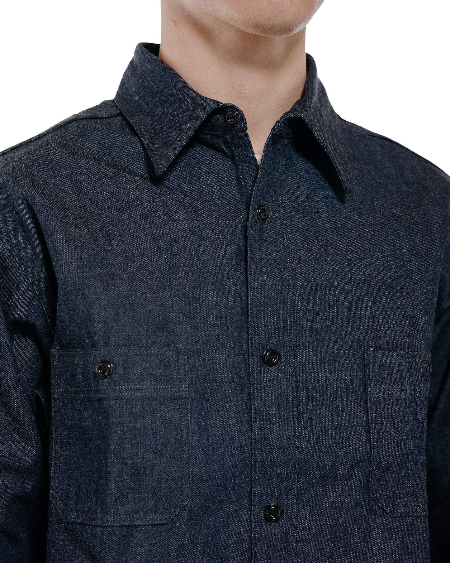 The Real McCoy's MS25103 8HU Denim Serviceman Work Shirt Indigo