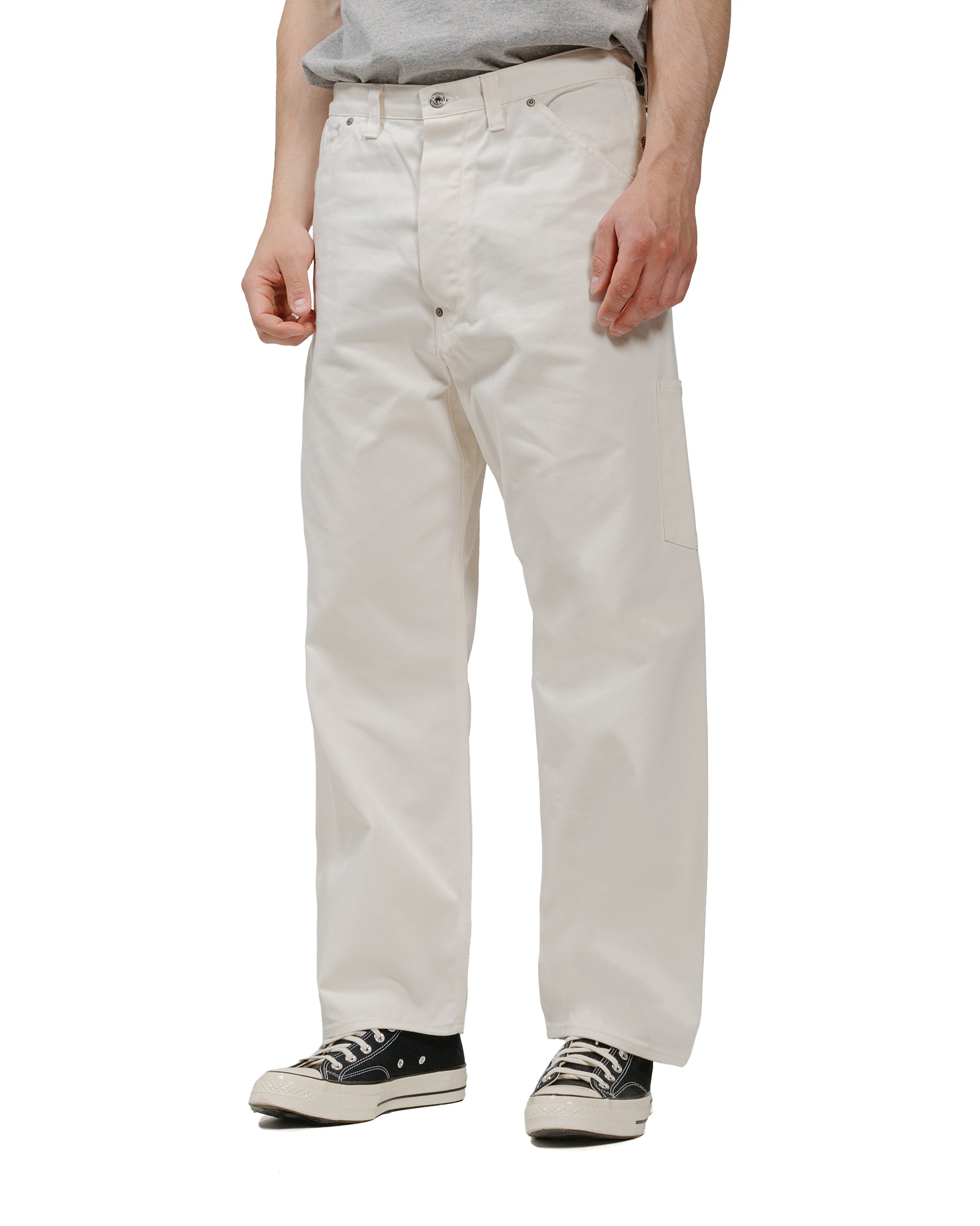 The Corona Utility CP011 Half Overalls Cotton Drill Natural model front