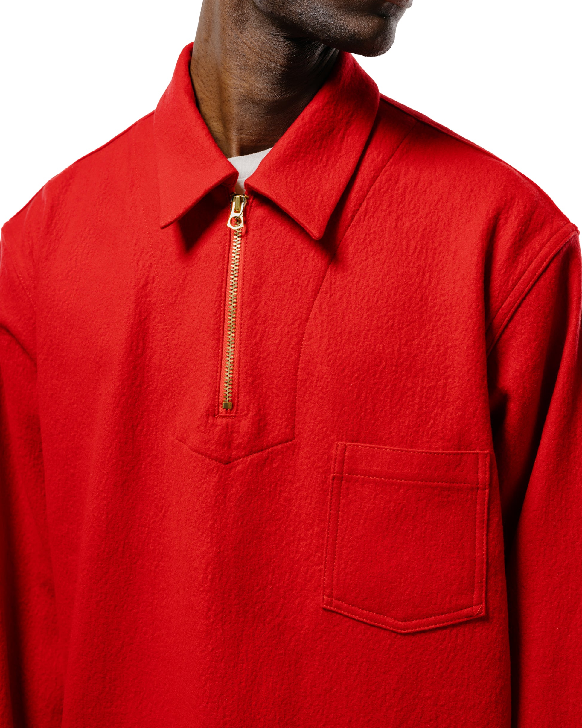 lost & found The Corona Utility The Corona Utility CSJ006 Half Zip Sailor Jacket Red