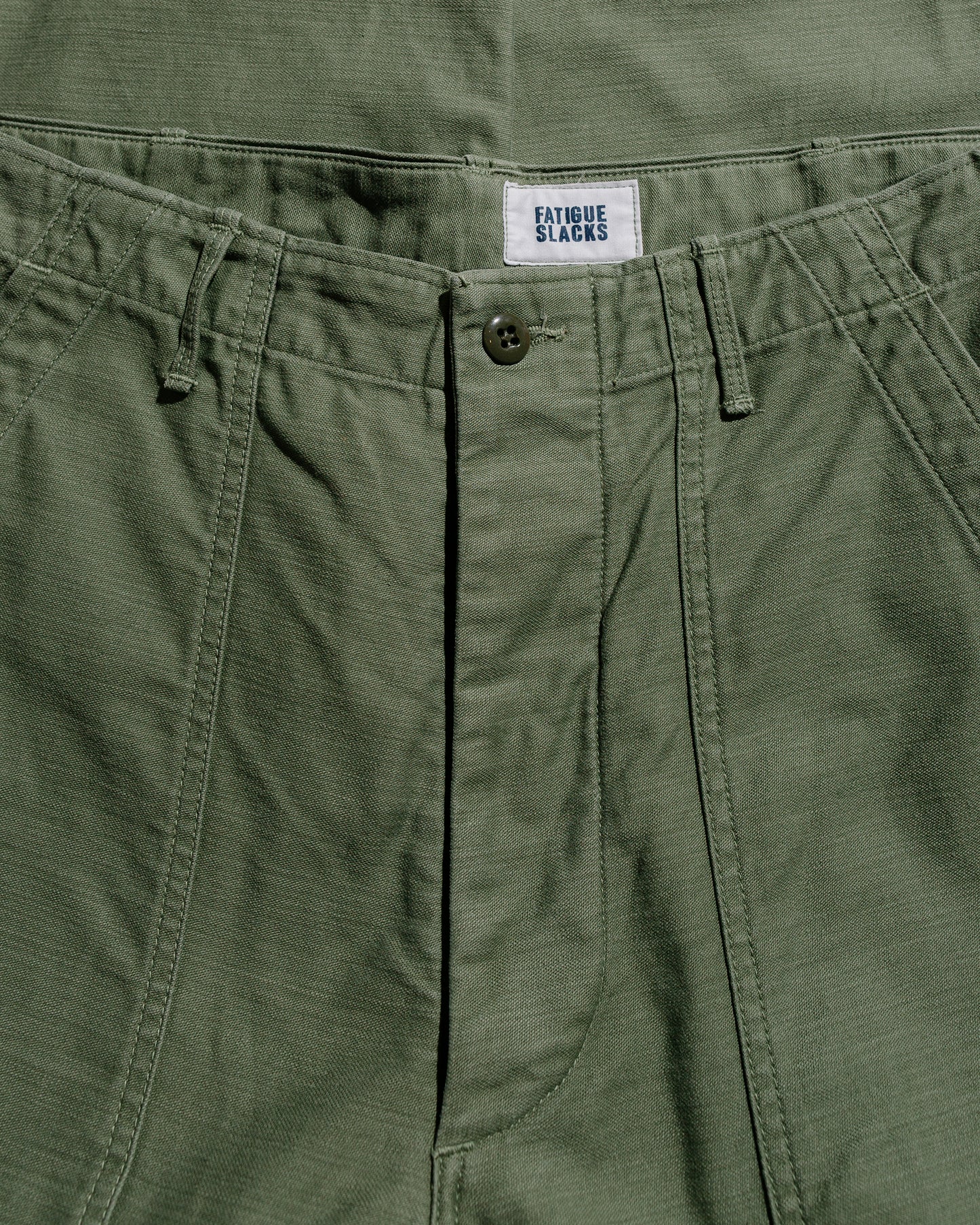 lost & found The Corona Utility The Corona Utility FP001-02 'Utility Slacks' Military Back Sateen Light OG w/ Bio-Wash