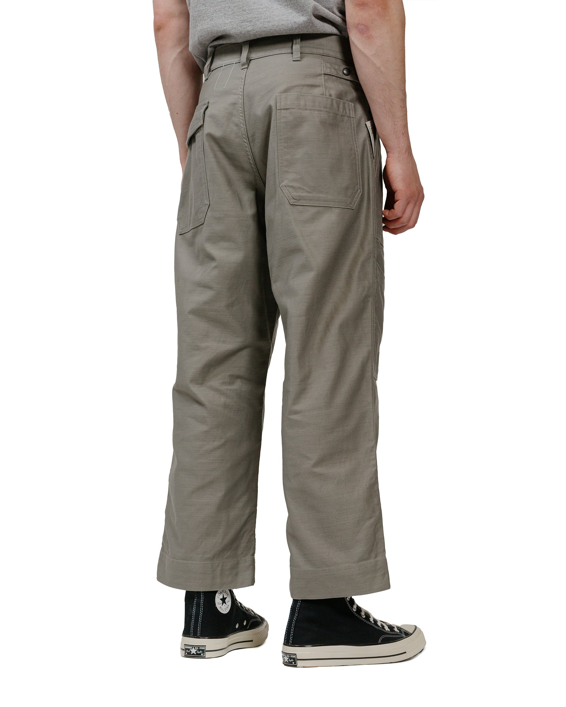 The Corona Utility FP025 Mechanic Slacks Military Back Satin Sage Green model back