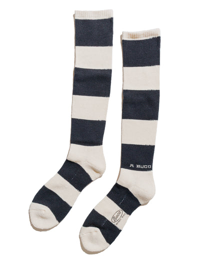 lost & found The Real McCoy's The Real McCoy's BA23105 Buco Striped Action Socks White/Black
