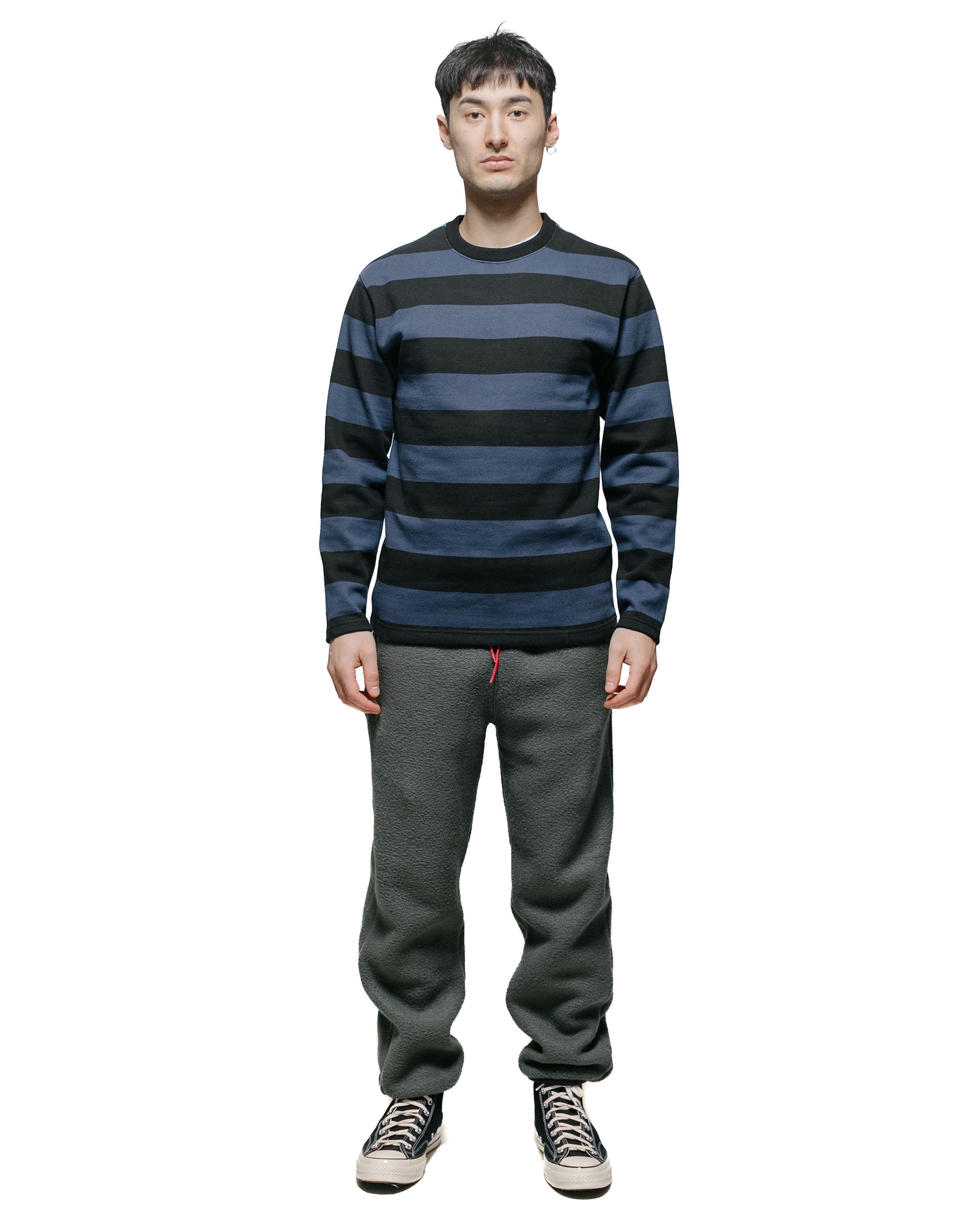 lost & found The Real McCoy's The Real McCoy's BC18104 Buco Stripe Racing Jersey Black/Blue