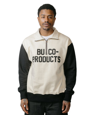 The Real McCoy's BC23104 Buco Half-Zip Motorcycle Jersey / Buco-Product White/Black model front