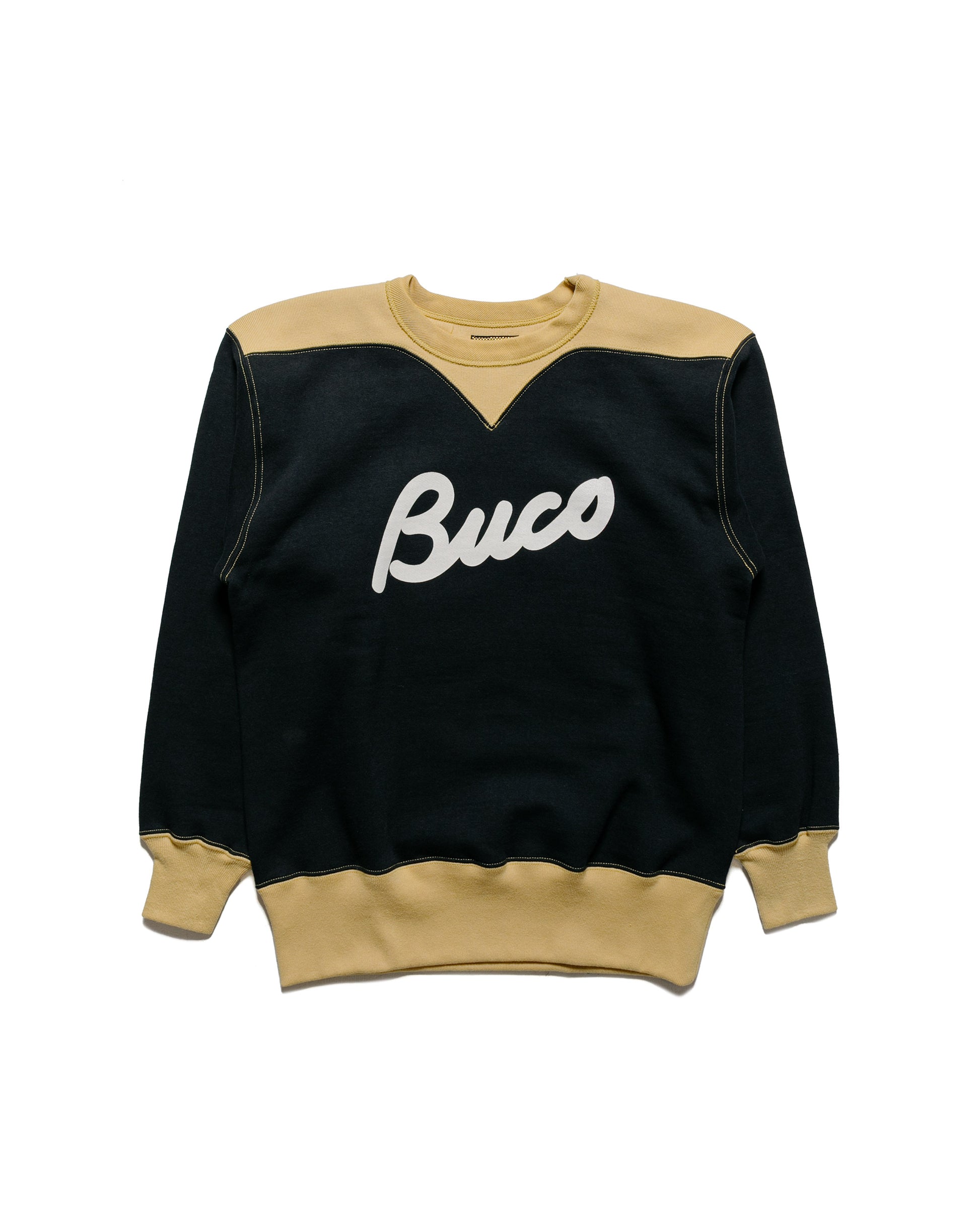 lost & found The Real McCoy's The Real McCoy's BC23105 Buco Two-Tone Sweatshirt / Buco Black/Corn