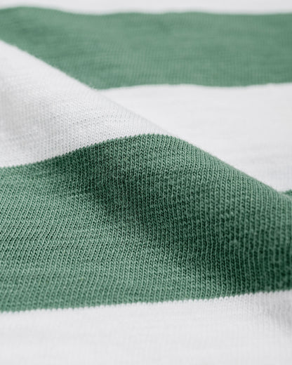 The Real McCoy's BC24001 Buco Stripe Tee LS WhiteGreen