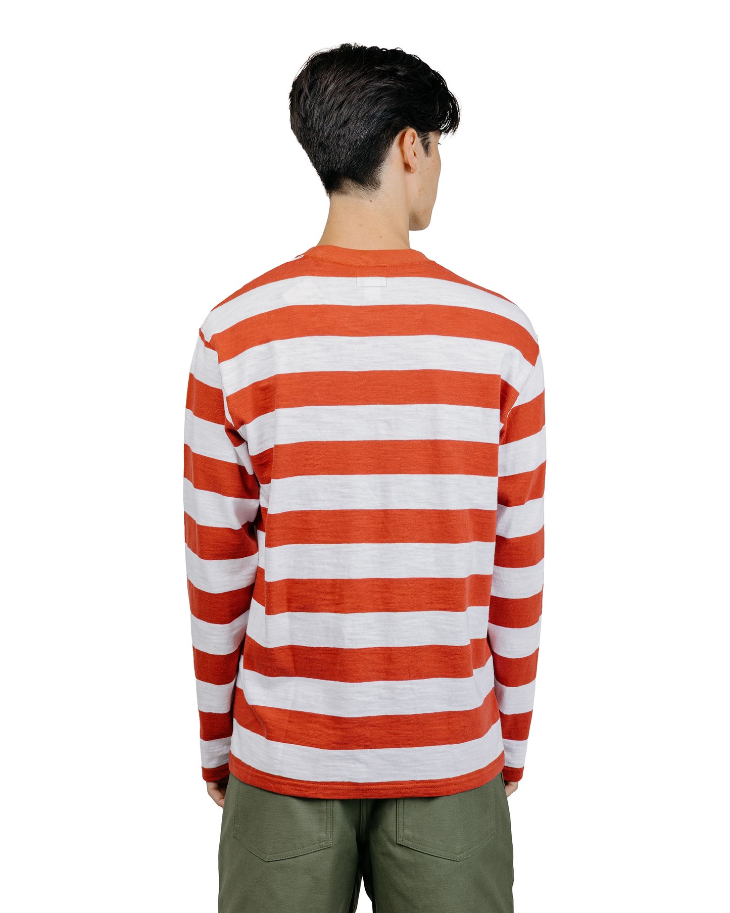 The Real McCoy's BC24001 Buco Stripe Tee LS WhiteRed