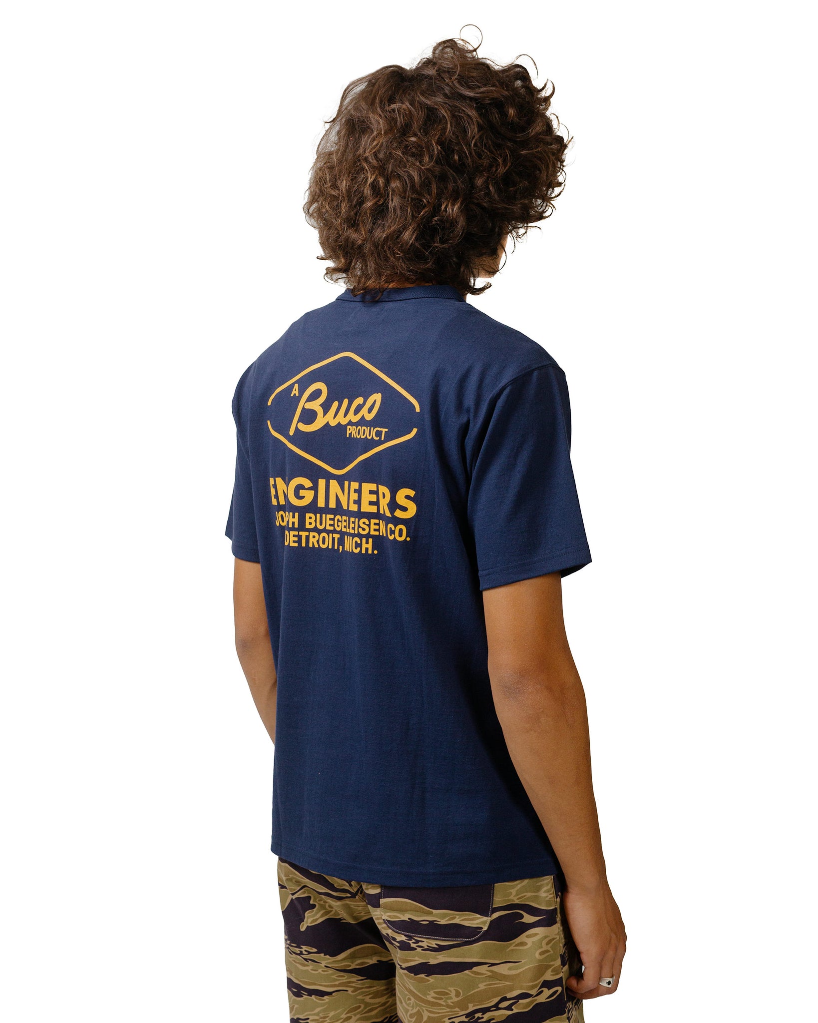 The Real McCoy's BC24003 Buco Tee / Engineers Navy model back