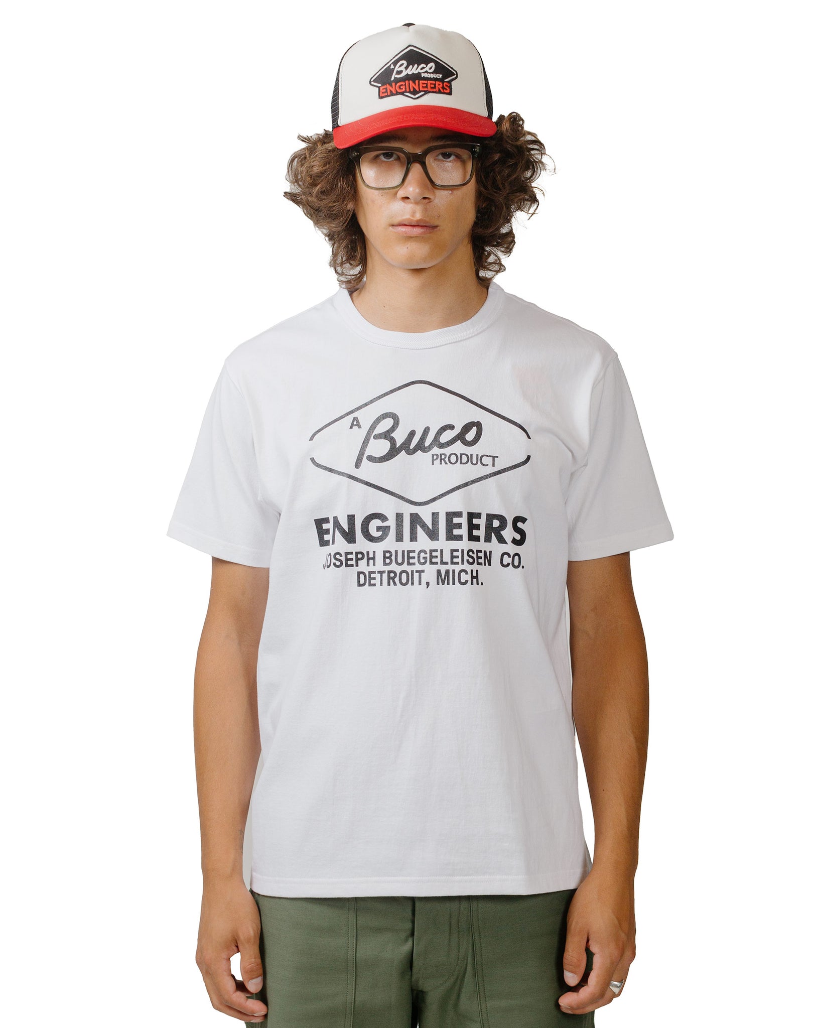 The Real McCoy's BC24003 Buco Tee / Engineers White model front
