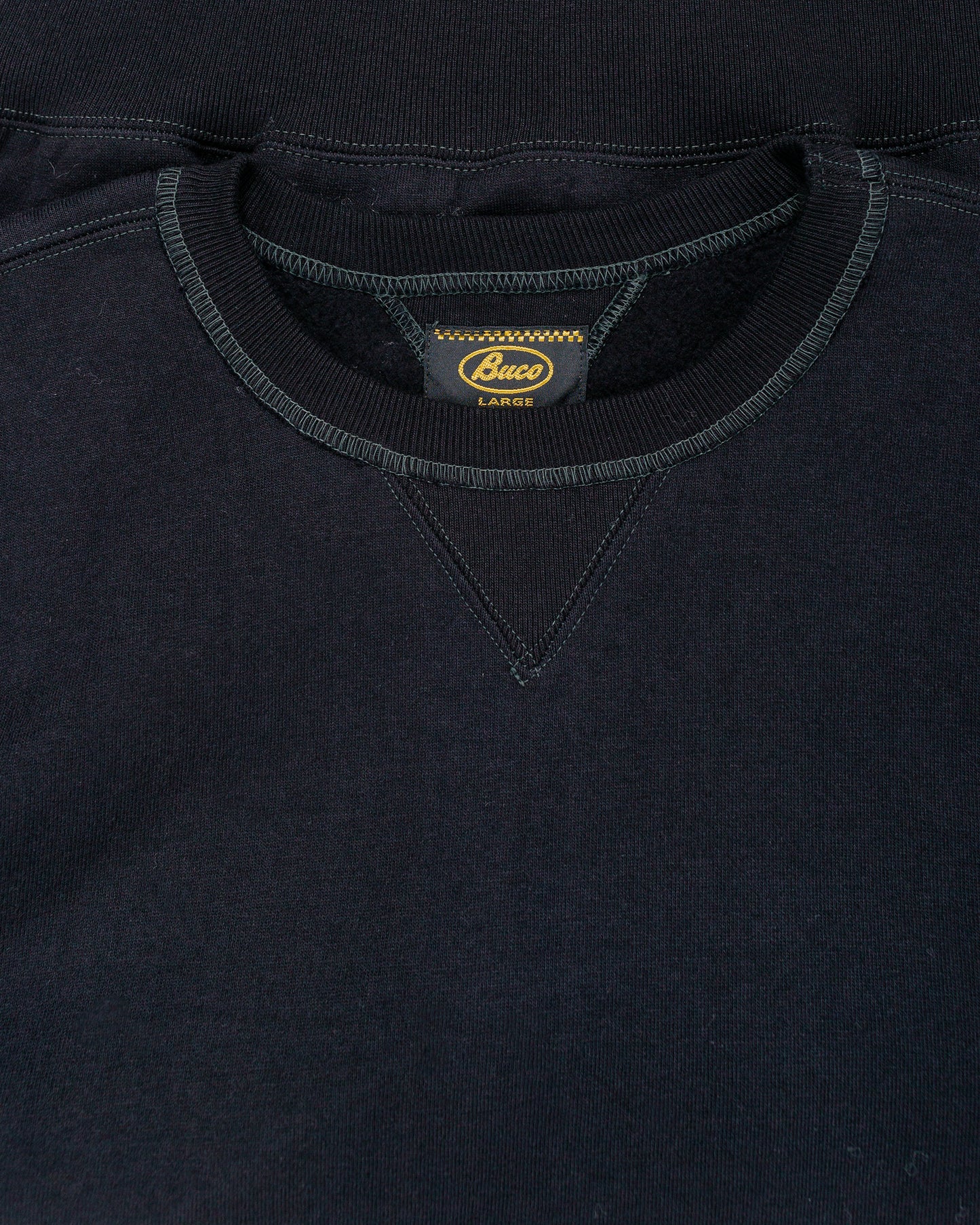 lost & found The Real McCoy's The Real McCoy's BC25101 Buco Striped-Sleeve Sweatshirt Black Charcoal