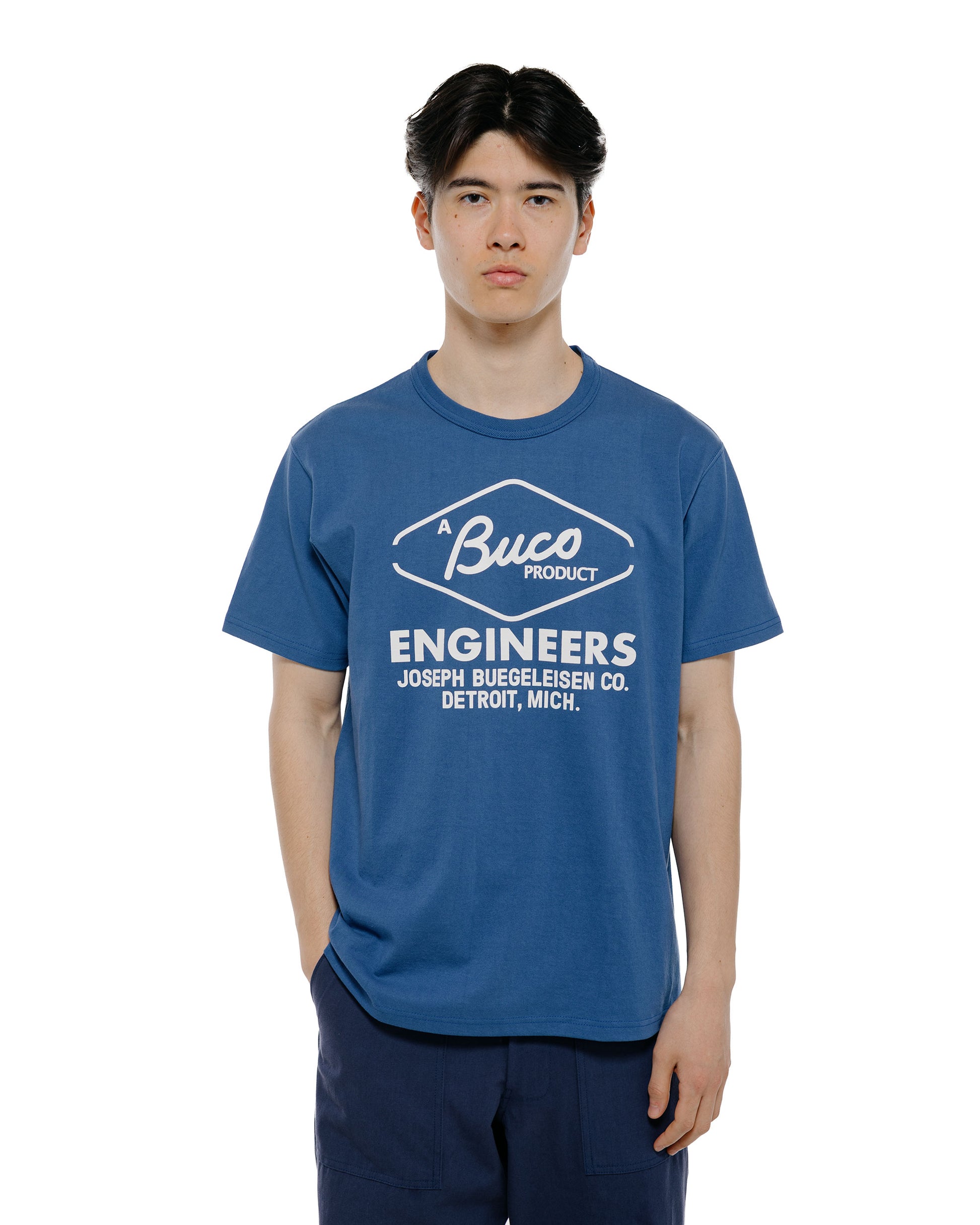 lost & found The Real McCoy's The Real McCoy's BC26001 Buco Tee / Buco Engineers Royal Blue