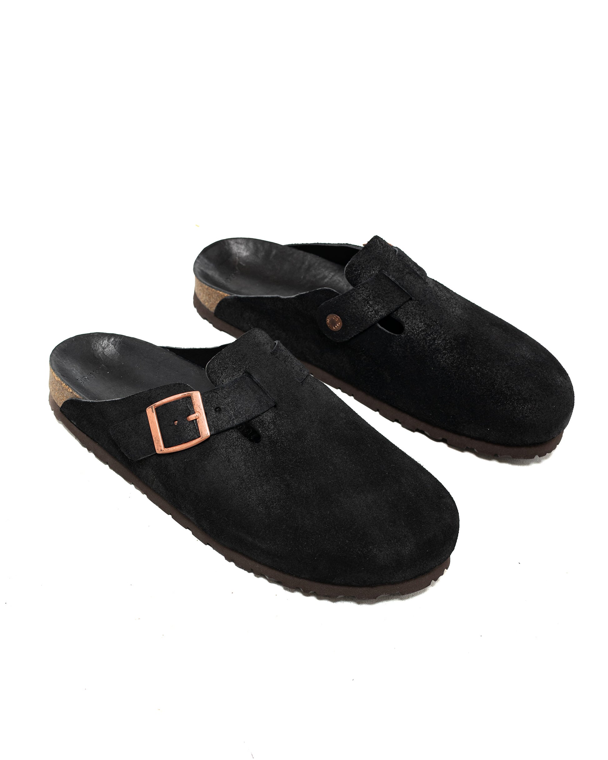 The Real McCoy's MA23012 Leather Foot-Support Clogs Black