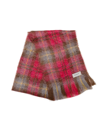 lost & found The Real McCoy's The Real McCoy's MA24107 Plaid Pattern Mohair Scarf Red/Mint