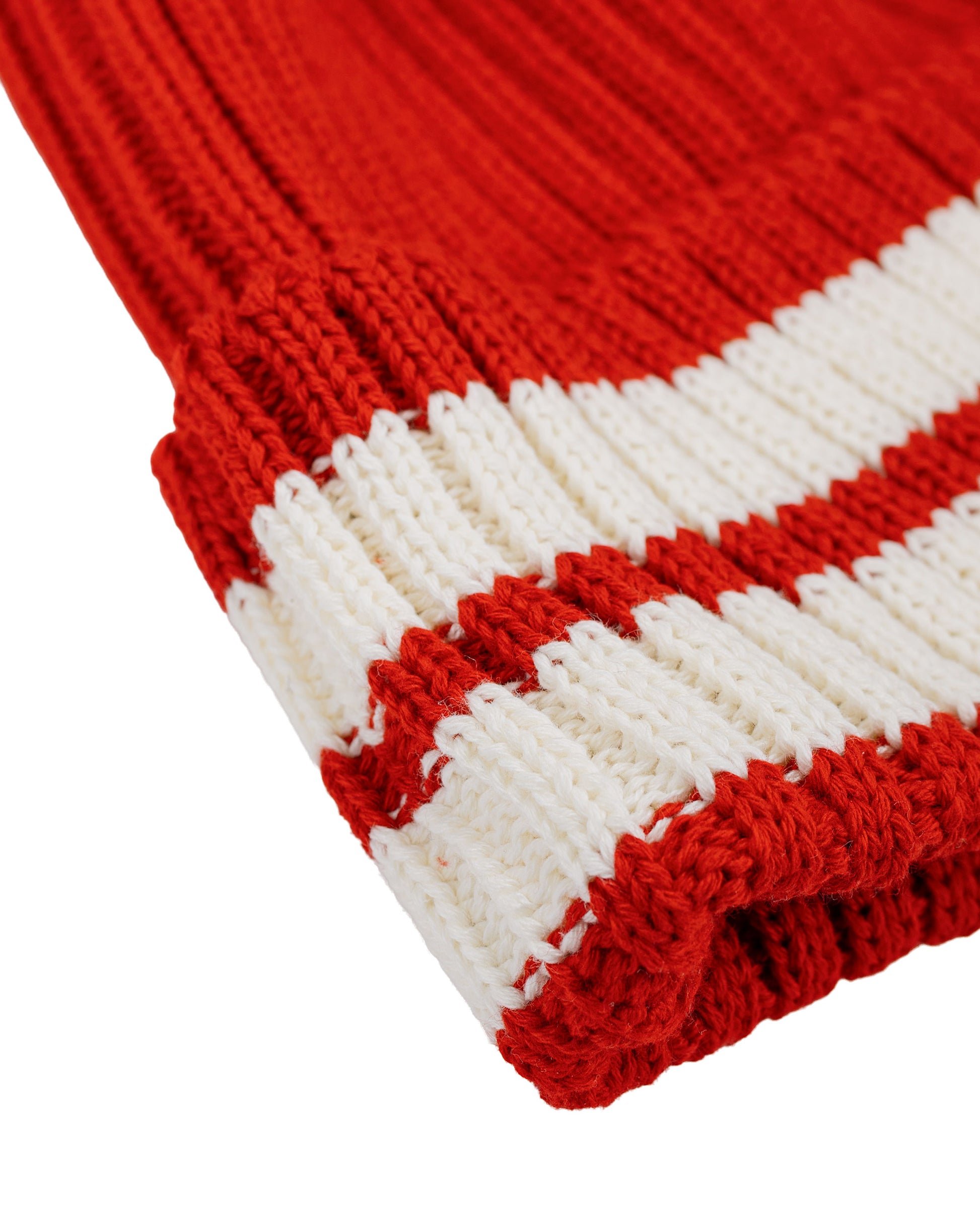 lost & found The Real McCoy's The Real McCoy's MA26015 Striped Cotton Knit Cap Red