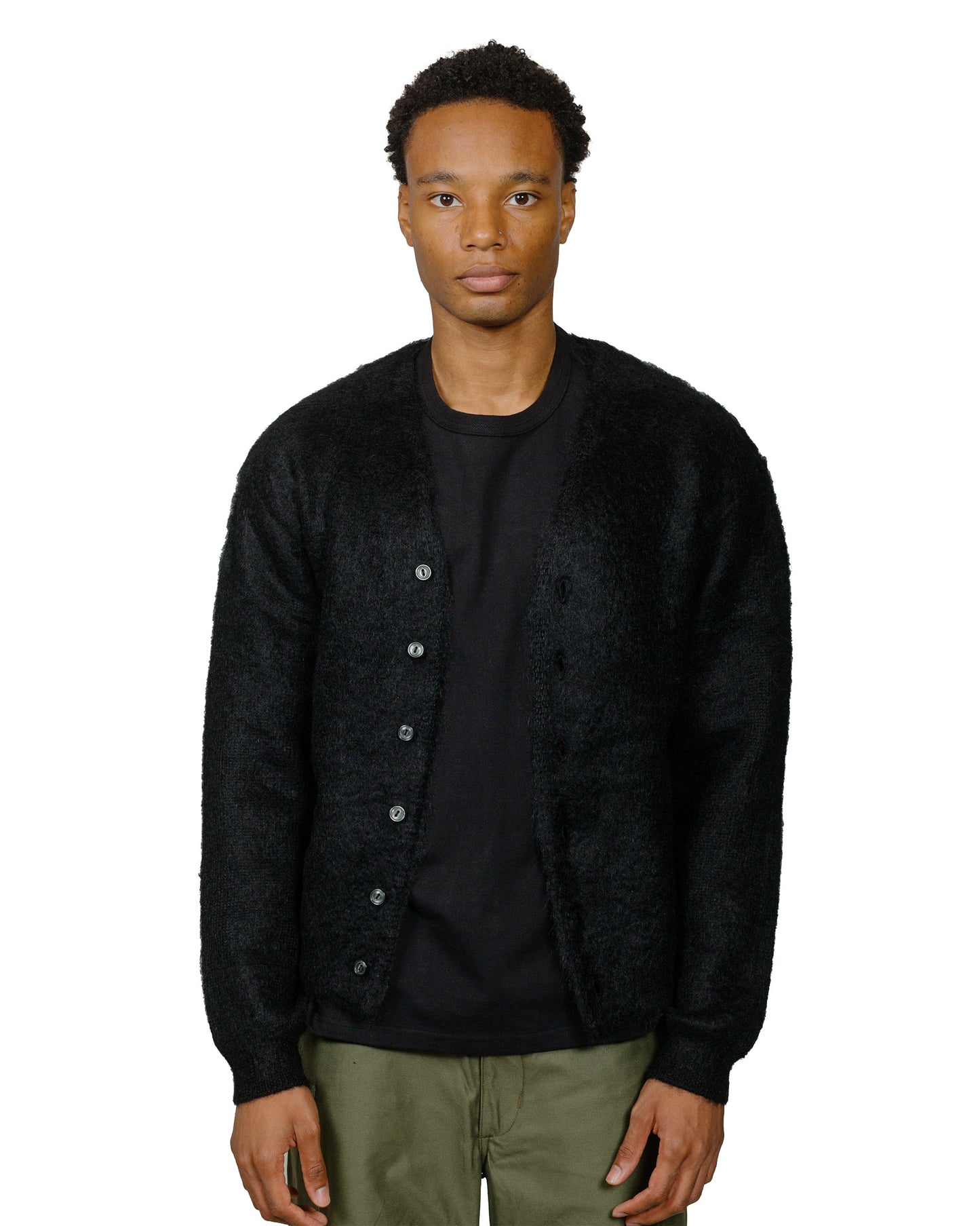 lost & found The Real McCoy's The Real McCoy's MC19103 JM Mohair Cardigan Black