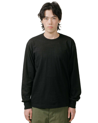 The Real McCoy's MC21109 Athletic L/S T-Shirt / Loop-Wheel Black model front